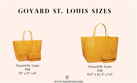 how much is a goyard saint louis pm bag|Goyard tote bag size comparison.